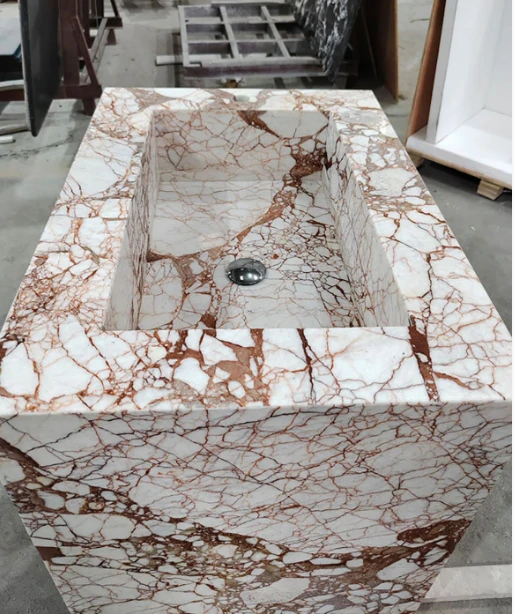 Bulgari Red Marble Pedestal Sink suppliers
