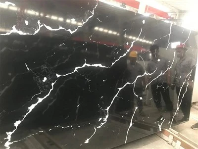 Piatră artificială de cuarț Black Marquina Ideal